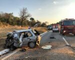 Acidente entre carros e caminhão deixa uma pessoa morta
