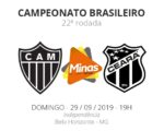 JORNADA ESPORTIVA: Campeonato Brasileiro – ENCERRADO: Atlético 2 x 1 Ceará – 29 de Setembro de 2019