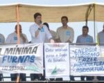 Foi realizado, na manhã de segunda-feira, 7, ato em prol da cota mínima do Lago de Furnas, o nível 762