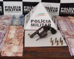 Polícia apreende mais de 3,5 mil reais e arma de fogo no bairro Vale do Sol