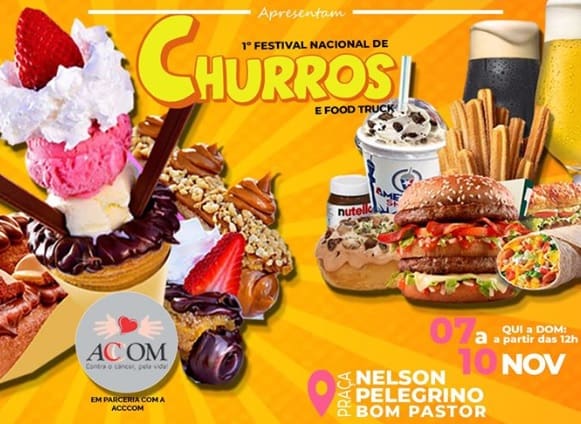 Começa nesta quinta o primeiro Festival de Churros e Food Truck de Divinópolis