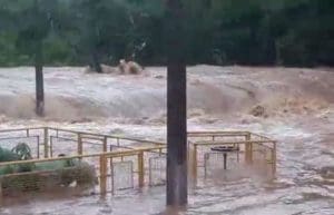 Ap&oacute;s chuvas fortes, uma represa se rompeu no estado de Goias; n&atilde;o h&aacute; feridos