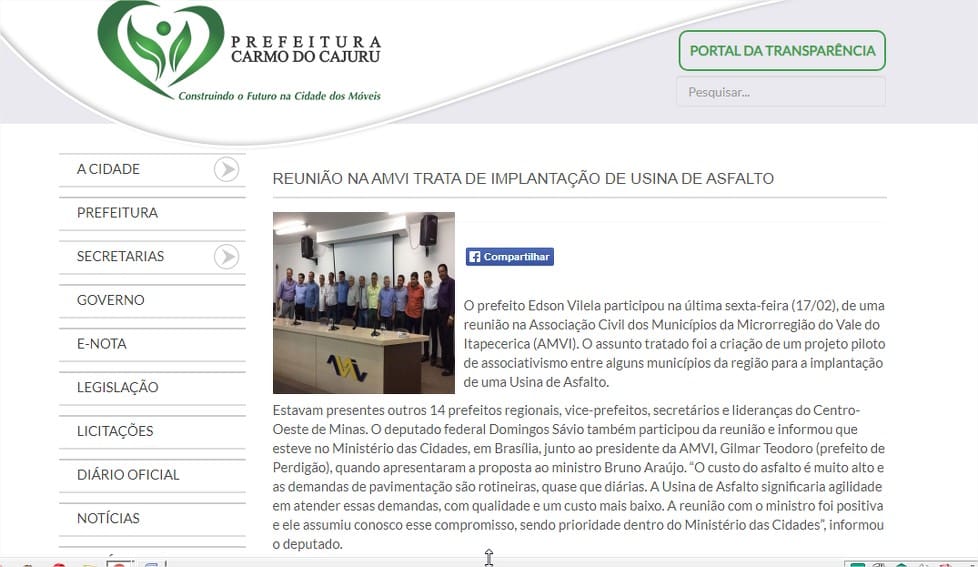 Prefeitura diz que Usina de Asfalto em Divinópolis é assunto requentado