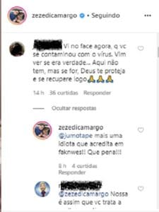 Zez&eacute; Di Camargo chama f&atilde; de &ldquo;Idiota&rdquo;