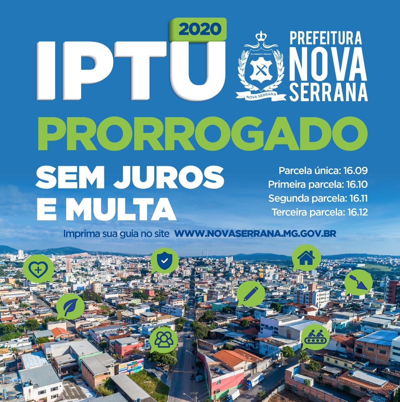 Pagamento do IPTU 2020 de Nova Serrana é prorrogado