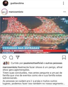 Gusttavo Lima faz apelo nas redes sociais, para a volta de eventos