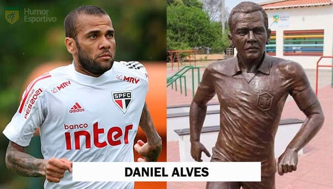 Estátua em homenagem ao jogador Daniel Alves vira meme