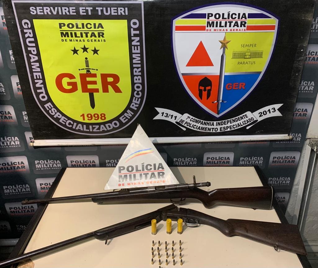 PM apreende armas de fogo em Itaúna