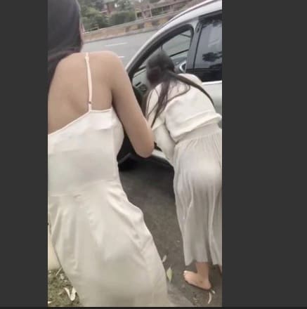Mulheres abandonam carro após aranha invadir o veiculo