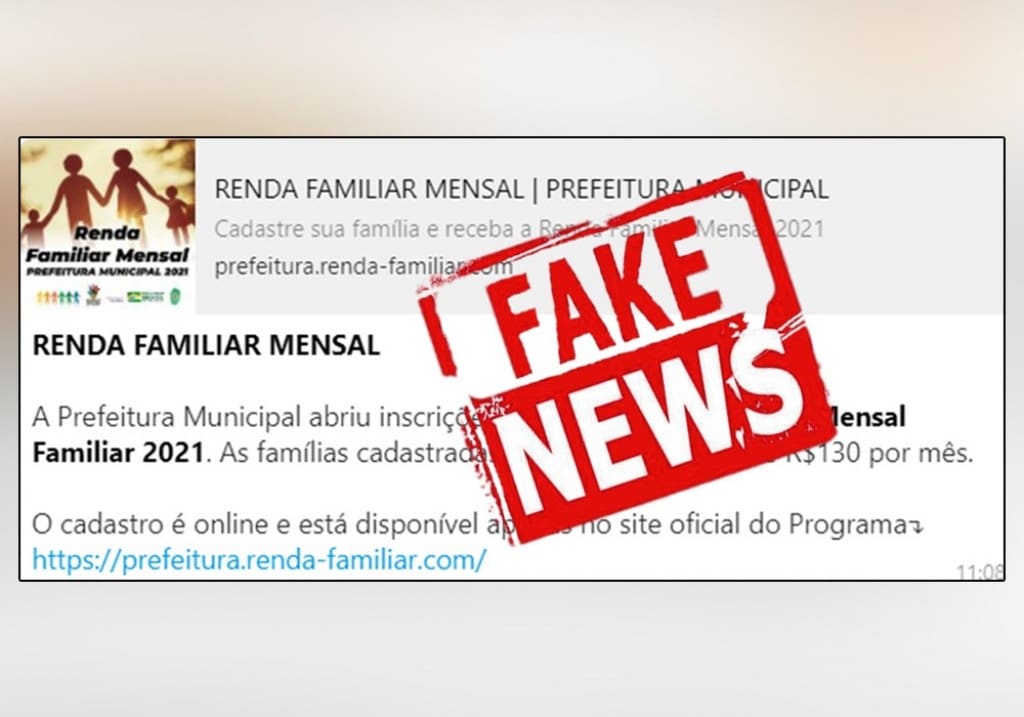 FAKE NEWS: Notícia sobre Renda Familiar Mensal é FALSA!