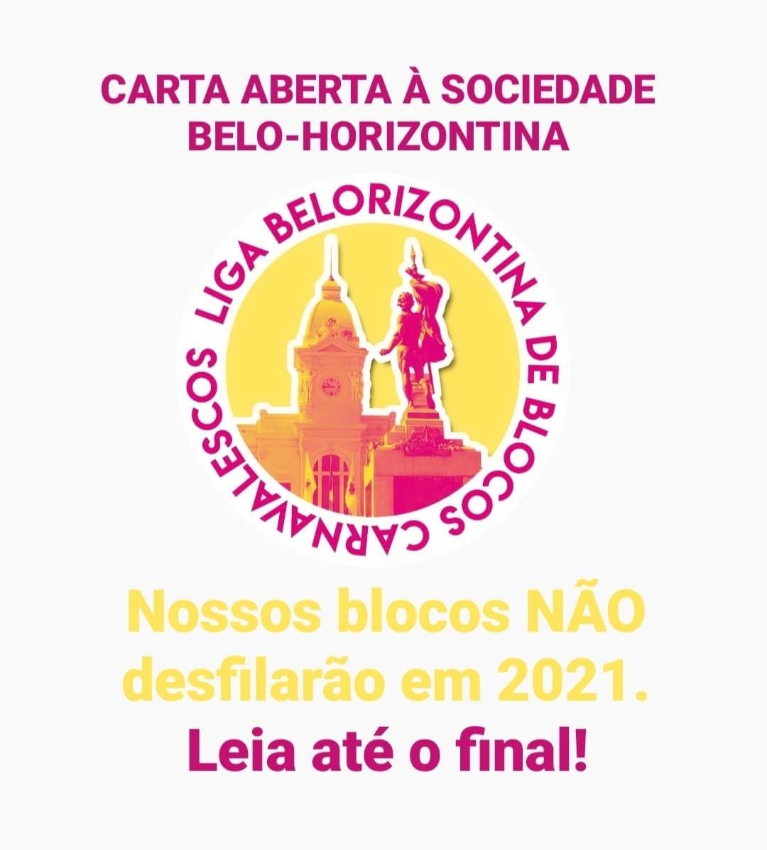 A Liga Belorizontina de Blocos Carnavalescos, divulga carta aberta a população
