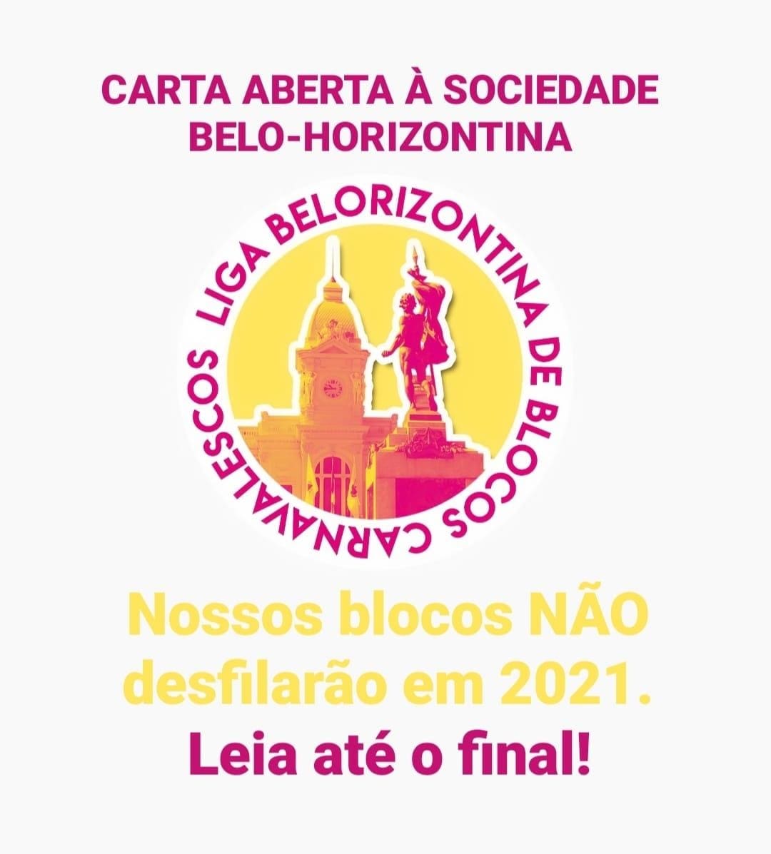 A Liga Belorizontina de Blocos Carnavalescos, divulga carta aberta a popula&ccedil;&atilde;o