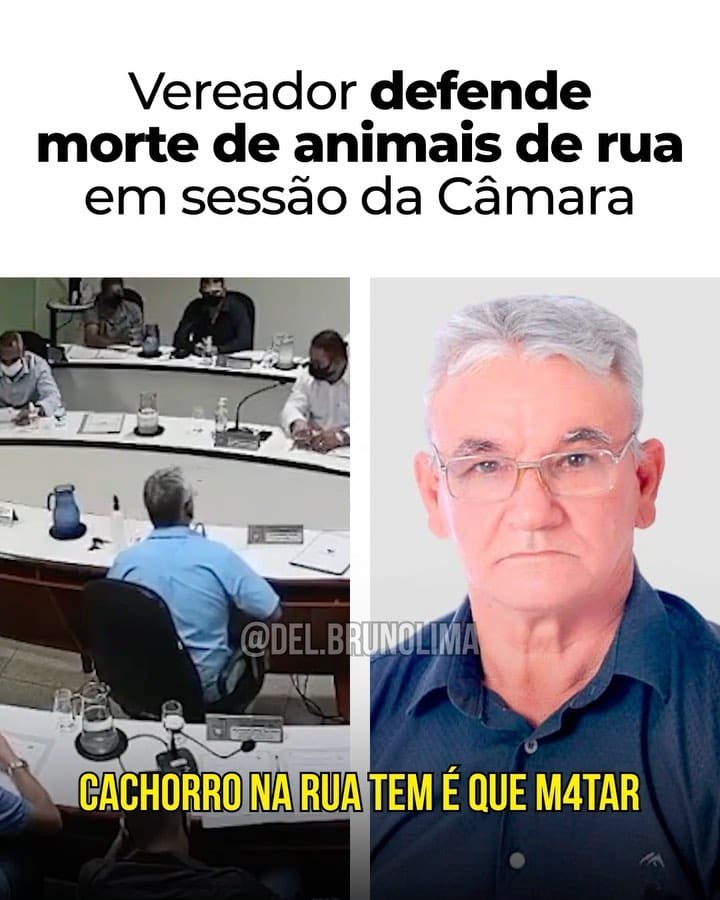 Fala de Vereador de João Pinheiro ganha repercussão nacional; cachorro na rua tem é que matar