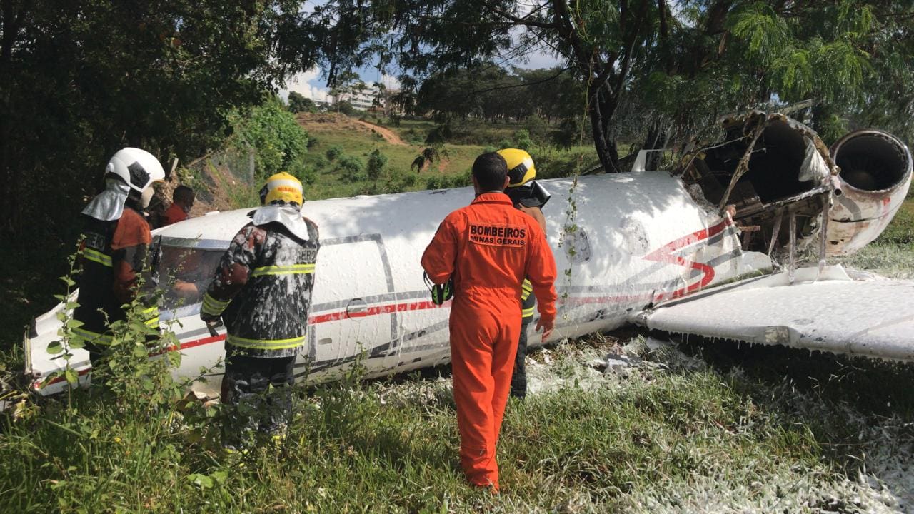 Aeronave se acidenta ao pousar no aeroporto da Pampulha