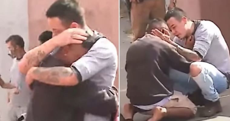 Homem consola pai que atropelou filha acidentalmente e cena comove internautas