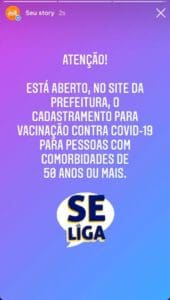 Prefeitura de Divin&oacute;polis abre cadastro para vacina&ccedil;&atilde;o contra Covid-19 para maiores de 50 anos com comorbidades