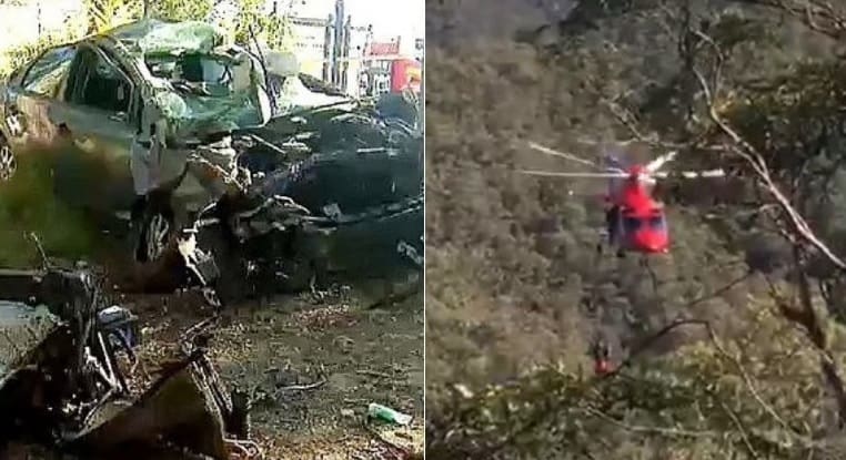 Jovem cai em barranco de 70 metros após acidente de carro e sobrevive