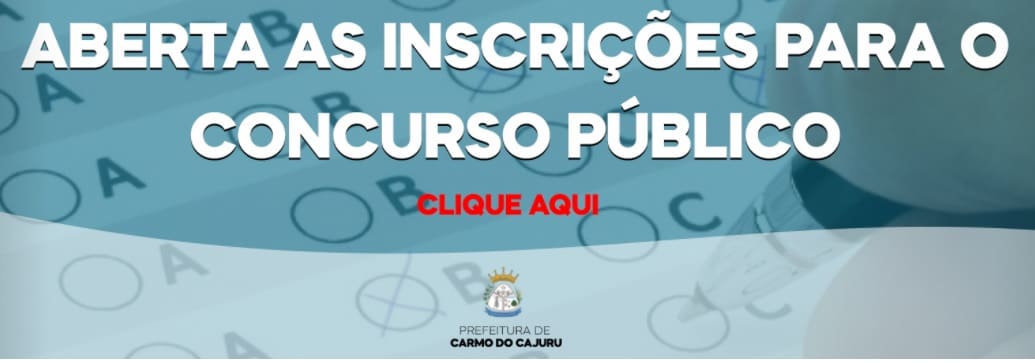 A Prefeitura de Carmo do Cajuru, divulgou edital de novo Concurso Público para à contratação de 102 profissionais