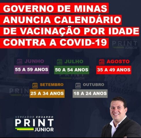 MG divulga calendário de vacinação da Covid por faixa etária: veja cronograma