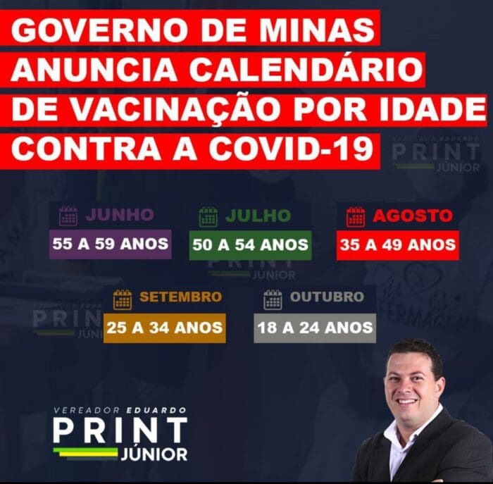 MG divulga calendário de vacinação da Covid por faixa etária: veja cronograma