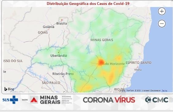 Minas Gerais teve 279 mortes por Covid-19 nas últimas 24 horas dados deste sábado (19-06)