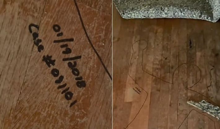 Mulher encontra cena de crime debaixo de carpete em nova casa
