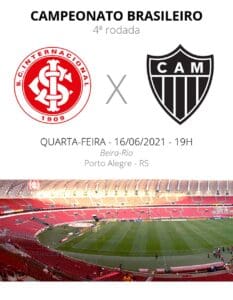 Atl&eacute;tico quer subir mais na tabela e enfrenta o Internacional. A Minas FM transmite.
