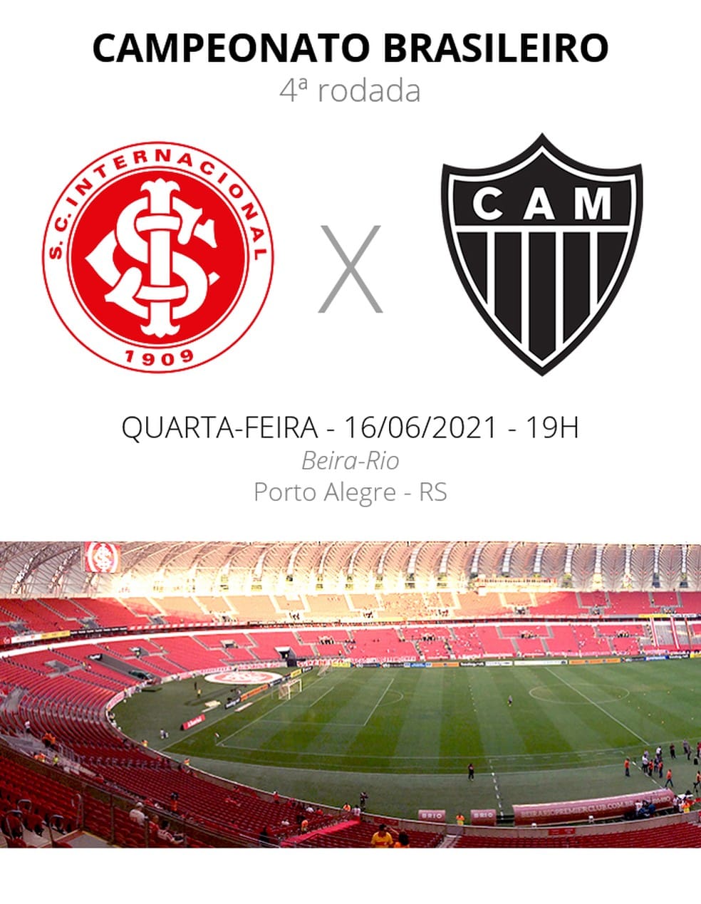 Atl&eacute;tico quer subir mais na tabela e enfrenta o Internacional. A Minas FM transmite.