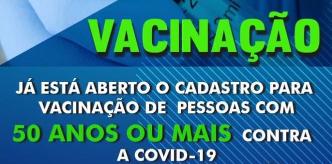 Divinópolis abre vacinação para pessoas 50 anos ou mais