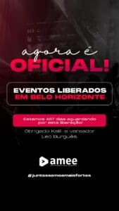 Eventos ser&atilde;o liberados na capital mineira