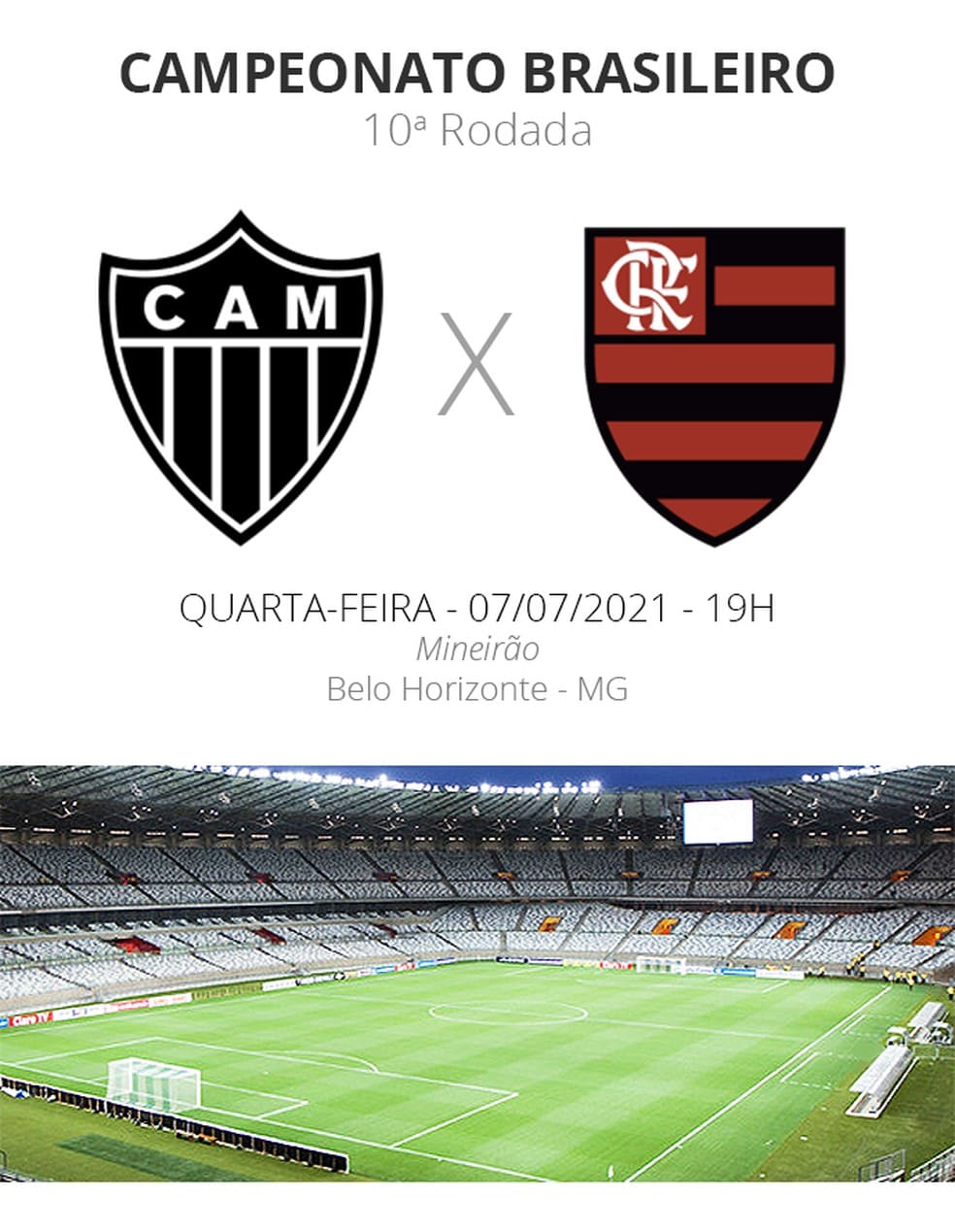 O maior clássico interestadual do Brasil: Atlético x Flamengo. A Minas FM transmite