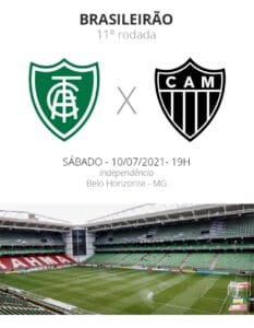 Cl&aacute;ssico Mineiro dentro do Campeonato Brasileiro: Am&eacute;rica x Atl&eacute;tico. A Minas FM transmite.