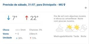 Fim de semana ser&aacute; gelado em Divin&oacute;polis