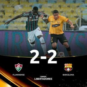 Fluminense arranca empate com Barcelona gra&ccedil;as a gol de Fred
