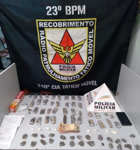 Apreensão de mais de 60 porções de maconha, além de cocaína no Belo Vale em Divinópolis