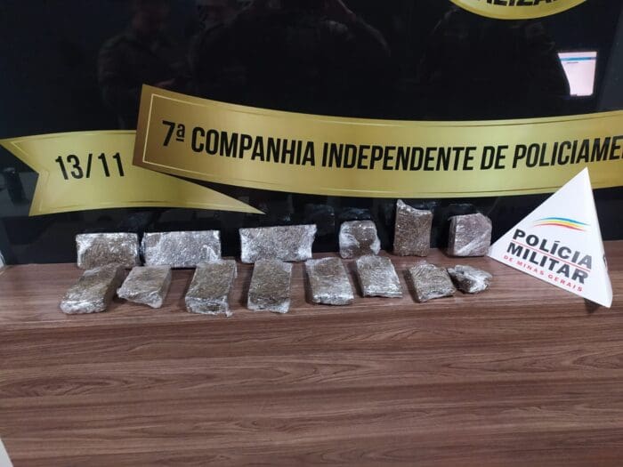 PM apreende 7 quilos de maconha no bairro Belo Vale em Divinópolis