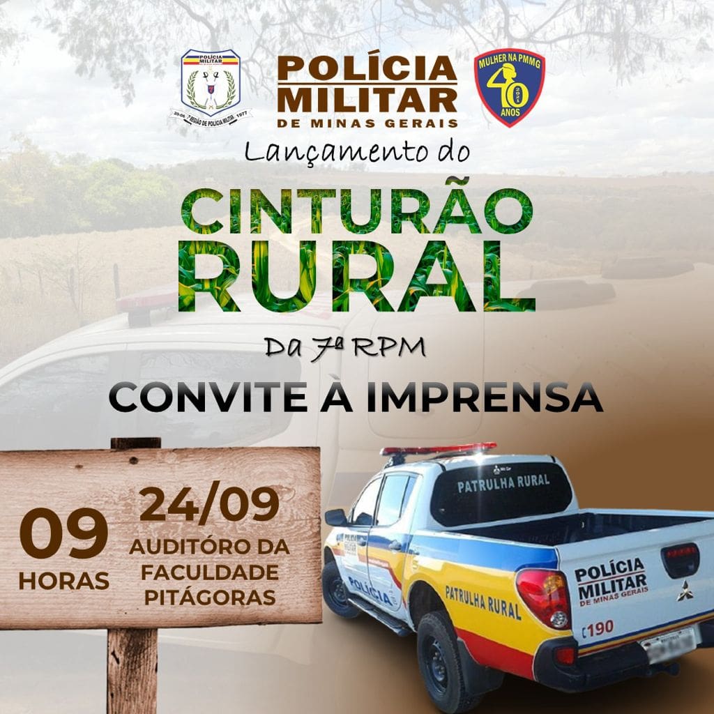 PM lança em Divinópolis a operação cinturão rural com a presença do vice-governador de Minas