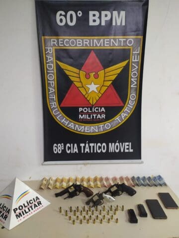 PM prende dois homens e retira 3 armas de circulação