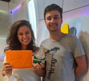 Ganhadores do Roletrando Ênia e Moisés vieram ao estúdio da…