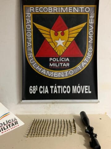 Mais de 100 munições são aprendidas em ação rápida da PM em Nova Serrana