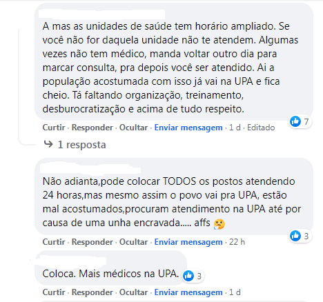 Depoimentos de pessoas que procuram atendimento na UPA