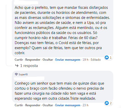 Depoimentos de pessoas que procuram atendimento na UPA