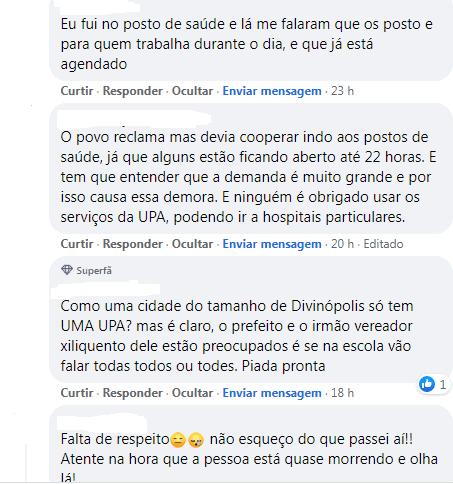 Depoimentos de pessoas que procuram atendimento na UPA