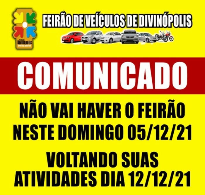 Feirão de Veículos não será realizado neste domingo