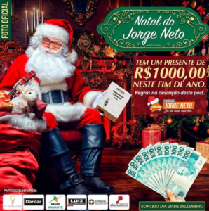 Última Semana da Promoção Natal do Jorge Neto. R$1.000,00 em…