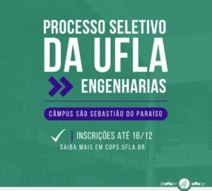Termina na quinta (16) o prazo para inscri&ccedil;&atilde;o em novo curso de gradua&ccedil;&atilde;o da UFLA em S&atilde;o Sebasti&atilde;o do Para&iacute;so