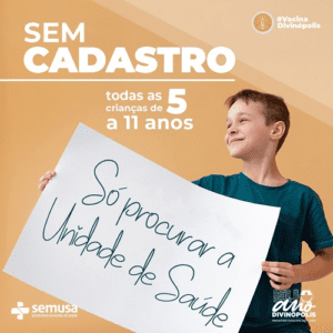 Crian&ccedil;as de de 5 a 11 anos j&aacute; podem se vacinar sem cadastro em Divin&oacute;polis