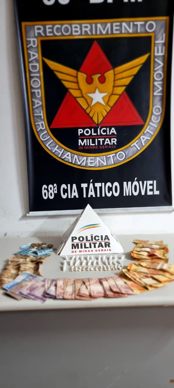 Nova Serrana: Criminoso é preso com crack, cocaína e mais de R$2 mil