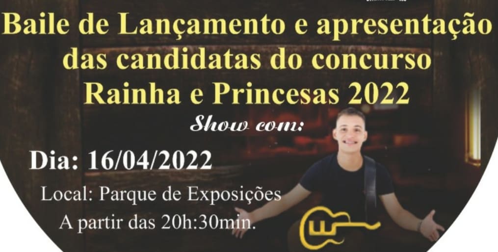 Fase Eliminatória do Concurso Rainha e Princesas da Divinaexpo acontece 16 de Abril com show de Walefe Oliveira