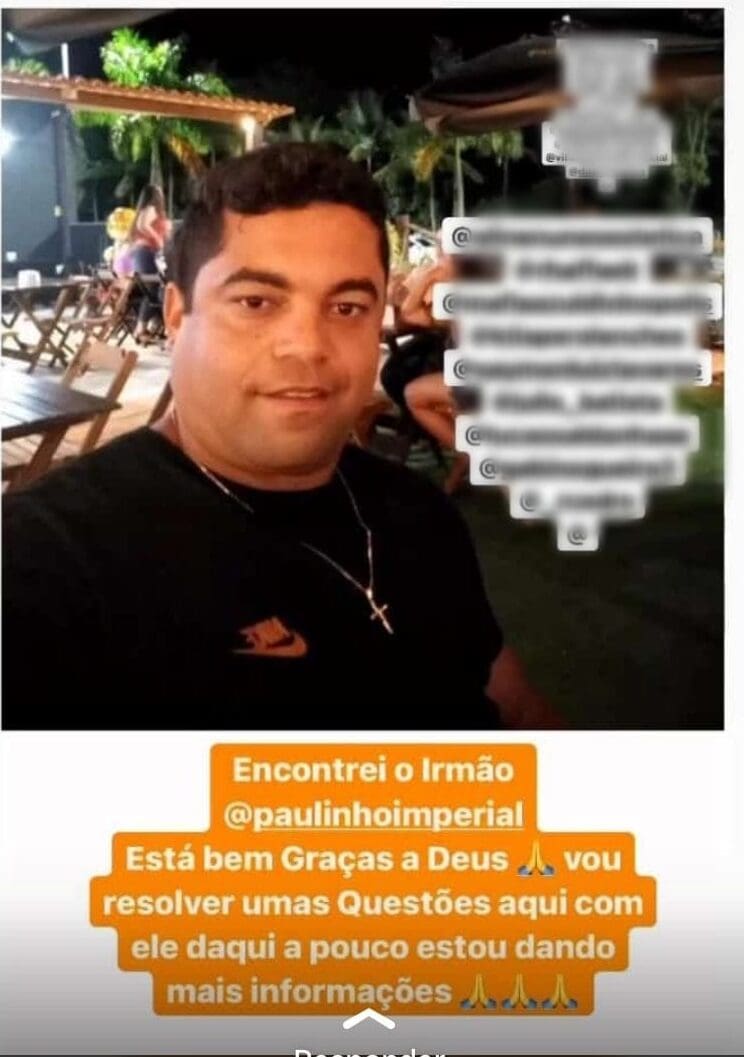 Paulinho, que estava desaparecido, é encontrado em Divinópolis